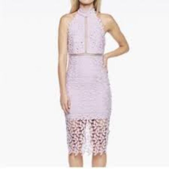 Bardot Lilac Textured Midi Dress - Picture 6 of 8